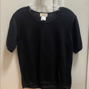 Talbots Black Short Sleeve Knit Top